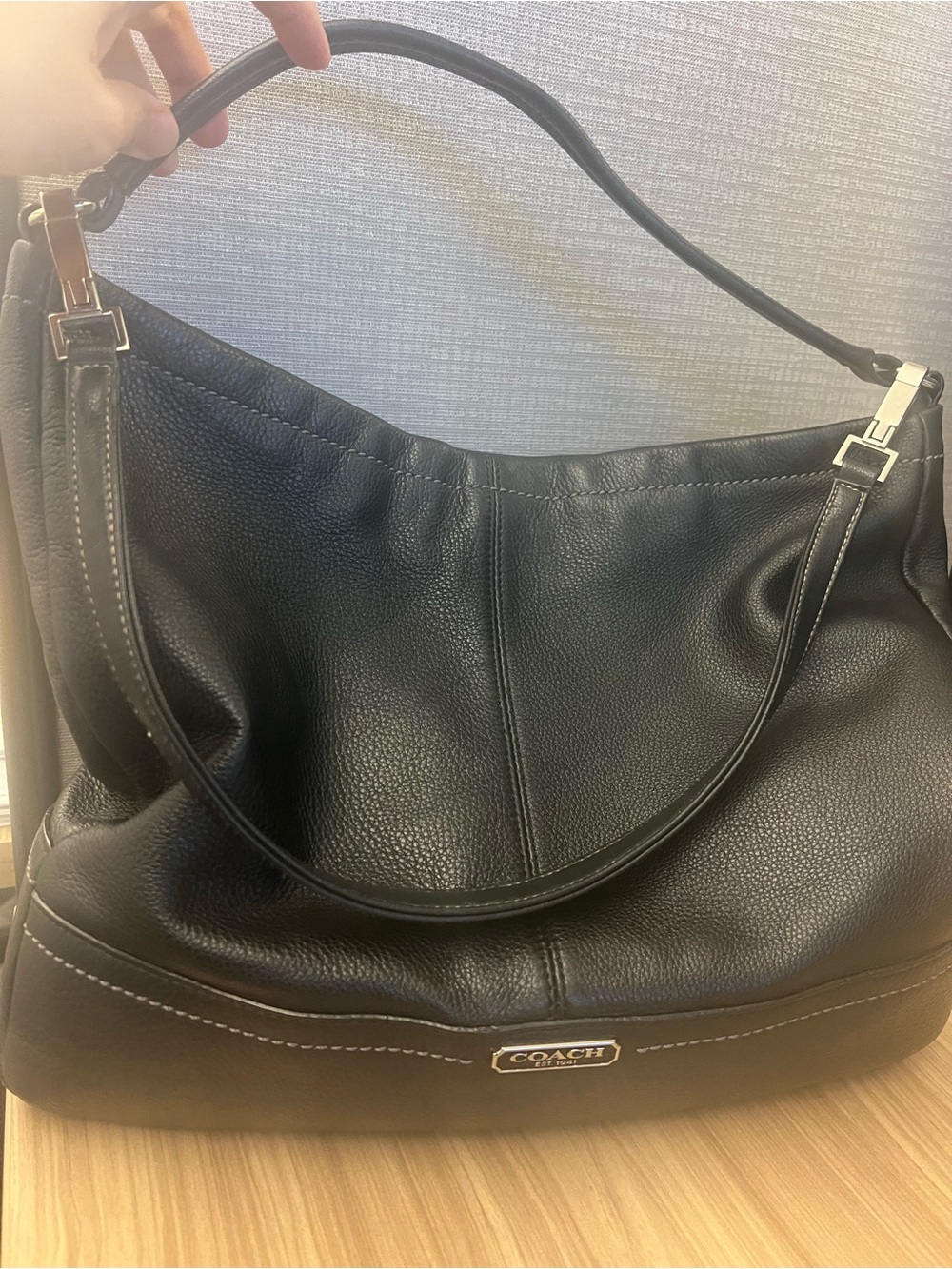Coach Black Pebbled Leather Hobo Shoulder Bag - Picture 12 of 12